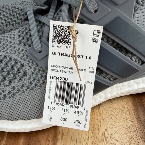 Adidas Ultraboost 1.0 DNA Men\'s Size 12 Running Shoes Gray Sneakers HQ4200 NWT main image 4